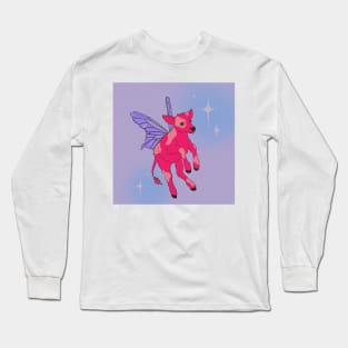 Bright pink fairy cow Long Sleeve T-Shirt